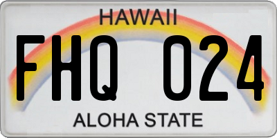 HI license plate FHQ024