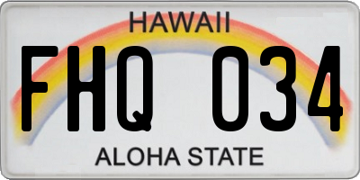 HI license plate FHQ034