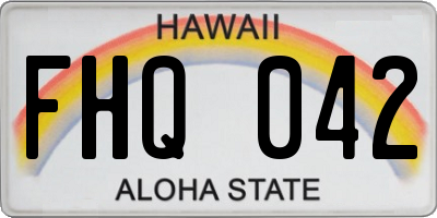 HI license plate FHQ042