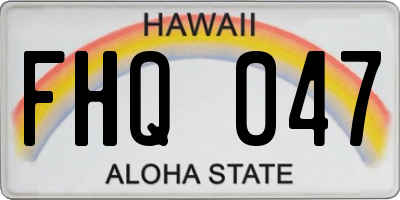 HI license plate FHQ047