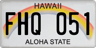 HI license plate FHQ051