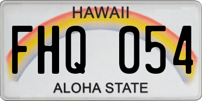 HI license plate FHQ054
