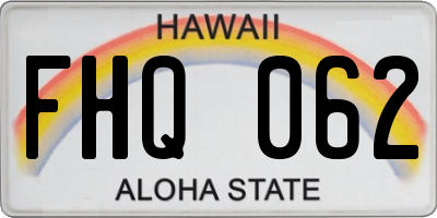 HI license plate FHQ062