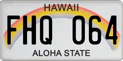 HI license plate FHQ064