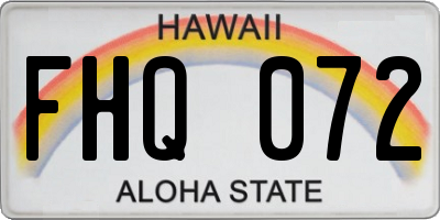 HI license plate FHQ072