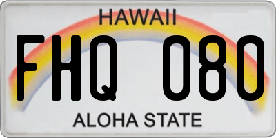 HI license plate FHQ080