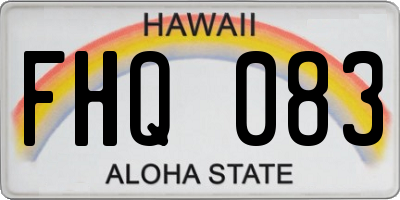HI license plate FHQ083