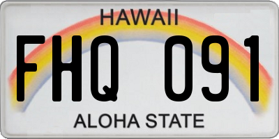 HI license plate FHQ091