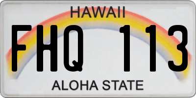 HI license plate FHQ113