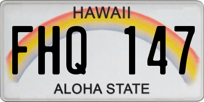 HI license plate FHQ147