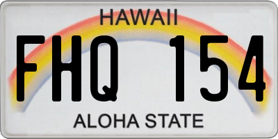 HI license plate FHQ154