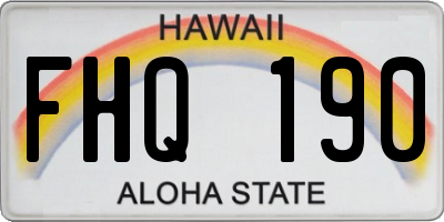 HI license plate FHQ190