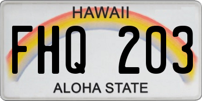 HI license plate FHQ203
