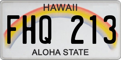 HI license plate FHQ213