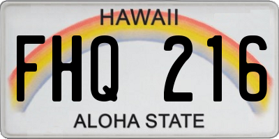 HI license plate FHQ216