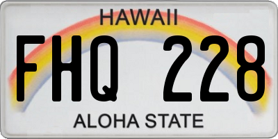 HI license plate FHQ228