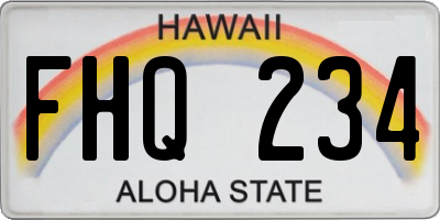 HI license plate FHQ234