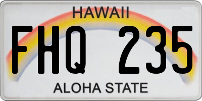 HI license plate FHQ235