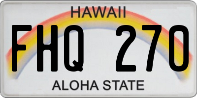 HI license plate FHQ270
