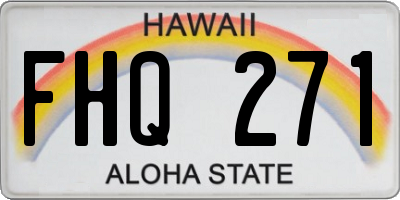 HI license plate FHQ271