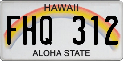 HI license plate FHQ312
