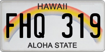 HI license plate FHQ319