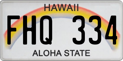 HI license plate FHQ334