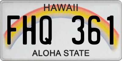HI license plate FHQ361