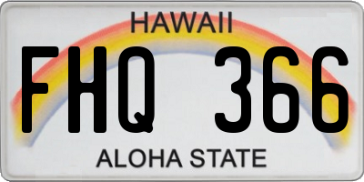 HI license plate FHQ366