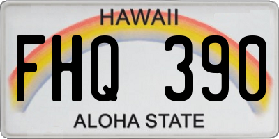 HI license plate FHQ390