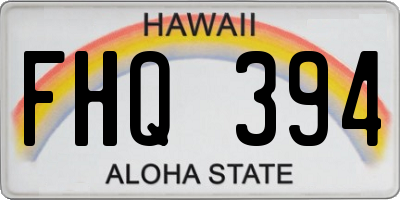HI license plate FHQ394