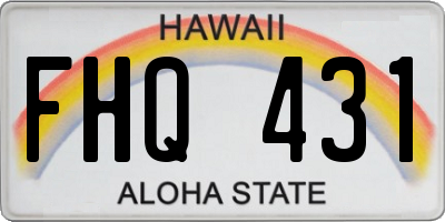 HI license plate FHQ431