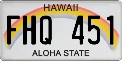 HI license plate FHQ451