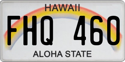HI license plate FHQ460