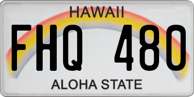 HI license plate FHQ480