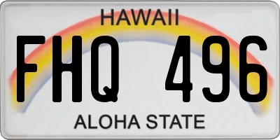 HI license plate FHQ496