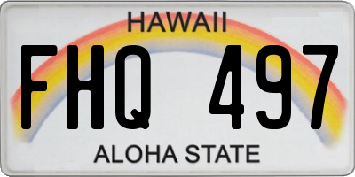 HI license plate FHQ497