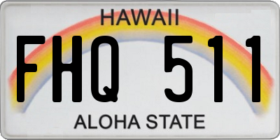 HI license plate FHQ511