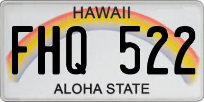 HI license plate FHQ522
