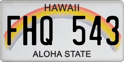HI license plate FHQ543