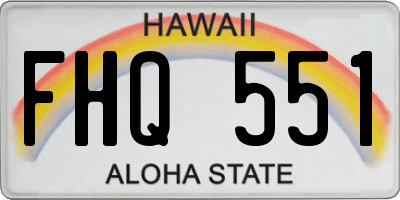 HI license plate FHQ551