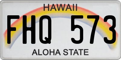 HI license plate FHQ573