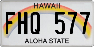 HI license plate FHQ577