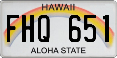 HI license plate FHQ651