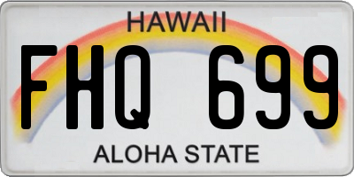 HI license plate FHQ699