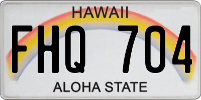 HI license plate FHQ704