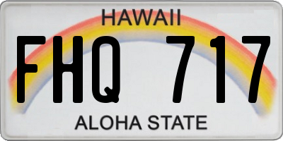 HI license plate FHQ717