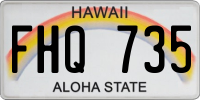 HI license plate FHQ735