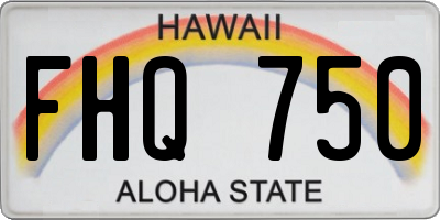 HI license plate FHQ750