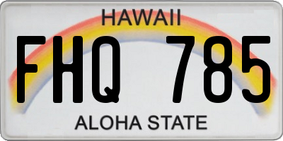 HI license plate FHQ785